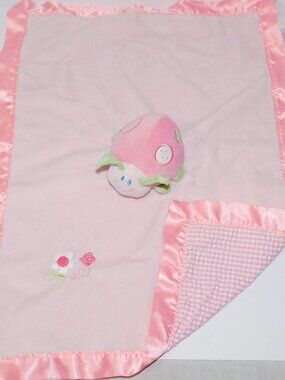 Mary Meyer Pink Gingham Plush Ladybug Security blanket baby Lovey Nunu Soother